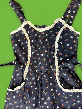 Vintage handmade Prarie blue floral dress